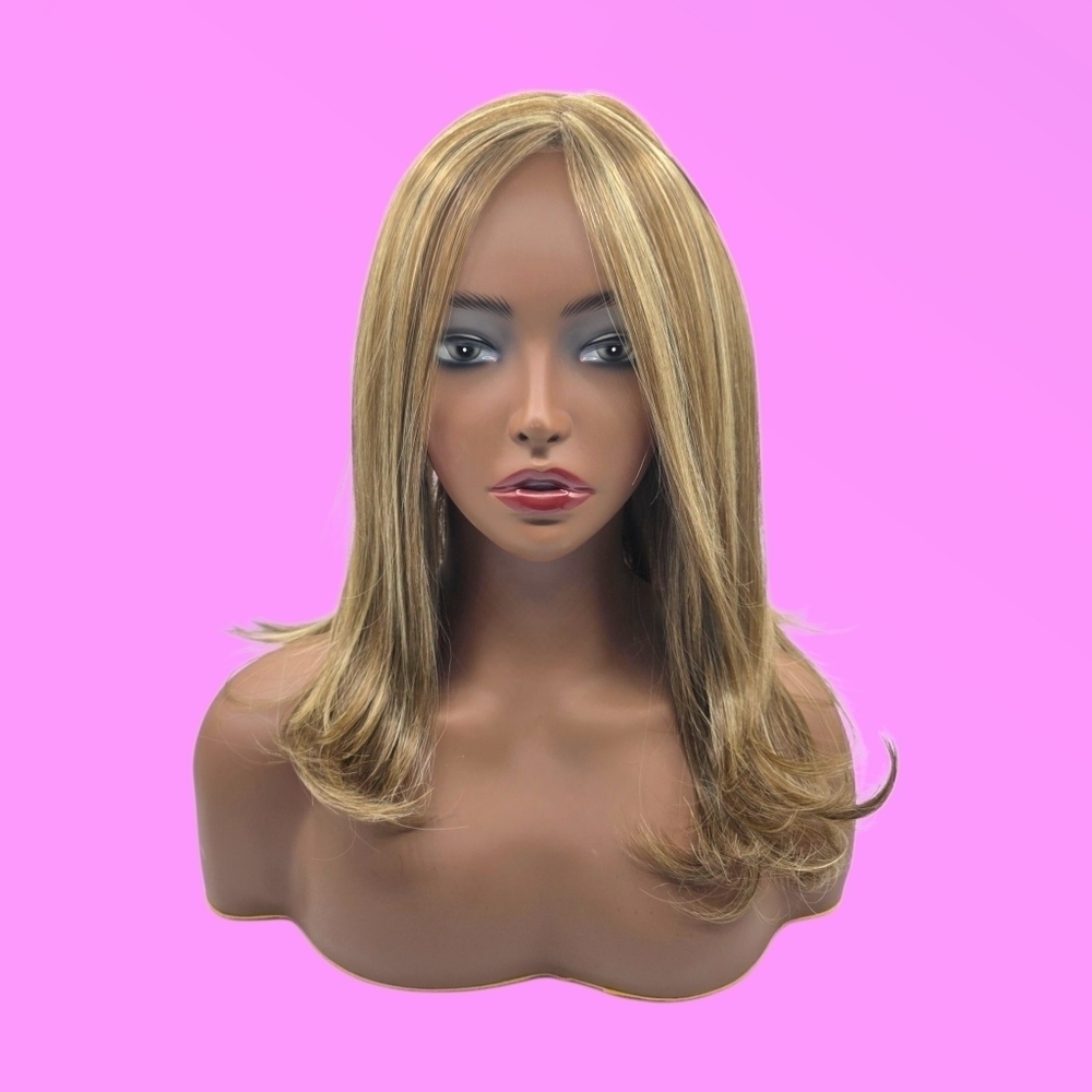 Nels Wigs Kay Light Brunette & Blonde Highlights Monofilament Wig
